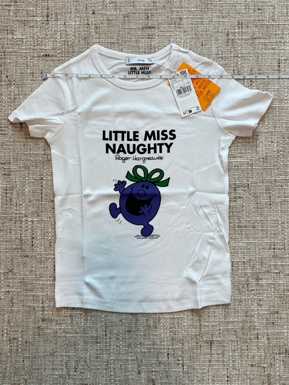 Mango Little Miss Naughty white t-shirt with blue character graphic